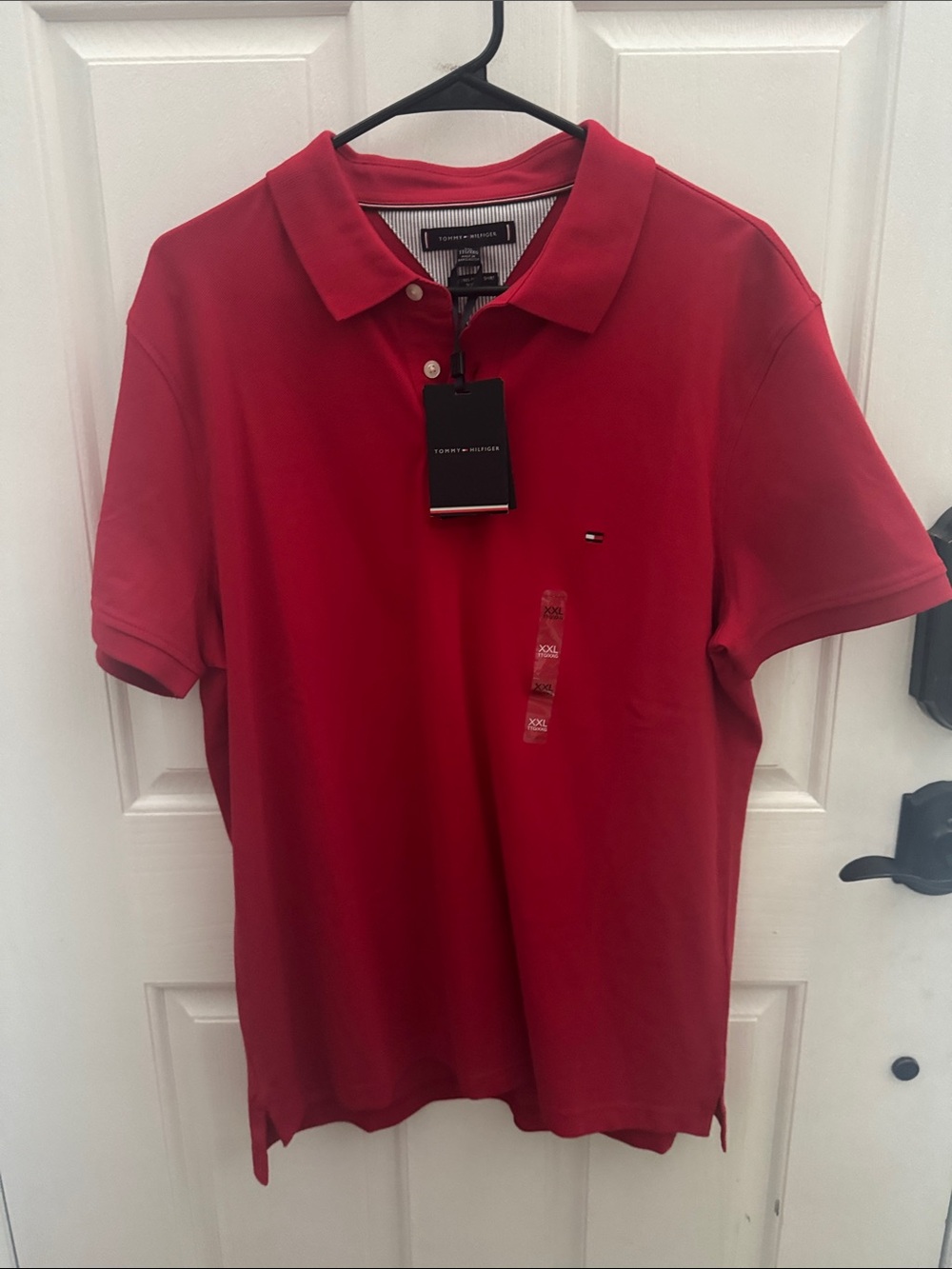 Tommy Hilfiger Men’s Red Polo with Signature Flag size  XXL